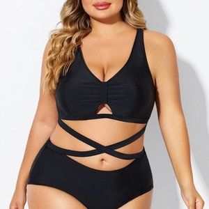 Black Plus Size Sexy bikini Set